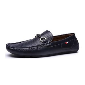 Men's Black Loafers with Buckle Detail